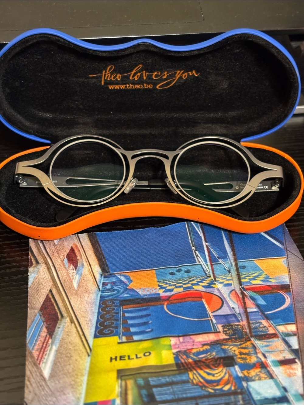 Theo 'Theo Loves You' Belgium design   - Black with Blue & Orange Trim Case